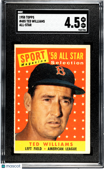 1958 Topps Ted Williams #485 All Star SGC 4.5