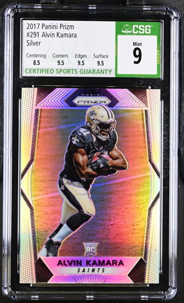 Alvin Kamara Rookie Silver Prizm CSG 9