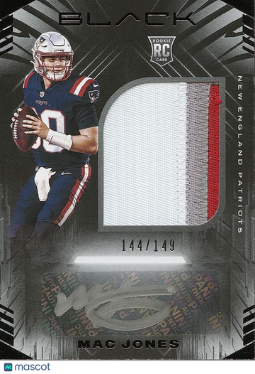 2021 Panini Black Mac Jones Patch Rookie Panini Authentic