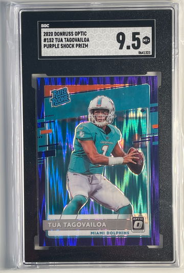 2020 Donruss Optic Tua Tagovailoa Purple Shock Prizm SGC 9.5