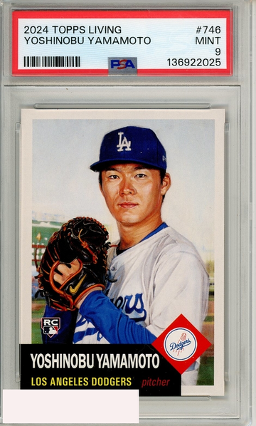 2024 TOPPS LIVING YOSHINOBU YAMAMOTO #746 PSA 9 MINT RC