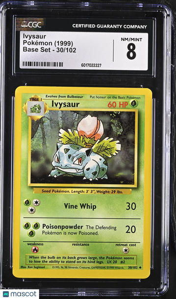 1999 Pokemon Base Set Ivysaur 30/102 CGC 8 #30/102