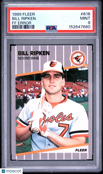 1989 Fleer Bill Ripken #616 FF Error PSA 9