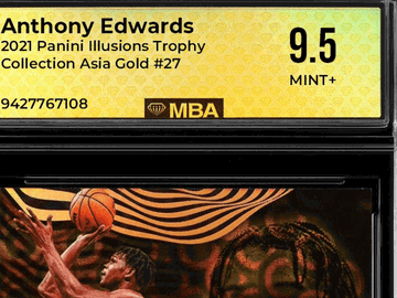2021 Panini Illusions Anthony Edwards #27 Trophy Collection Asia Gold MBA 9.5