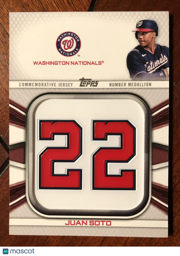 Juan Soto 2022 Topps Series One Jersey Number Medallion Patch #JNM-JS FREE S&H
