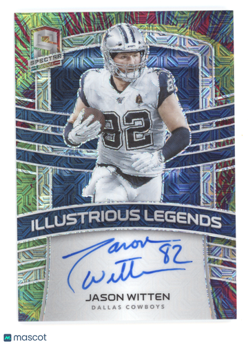 2021 Panini Spectra Prizm Illustrious Legends Autographs Jason Witten #ILS-JW Neon Splatter 4/8