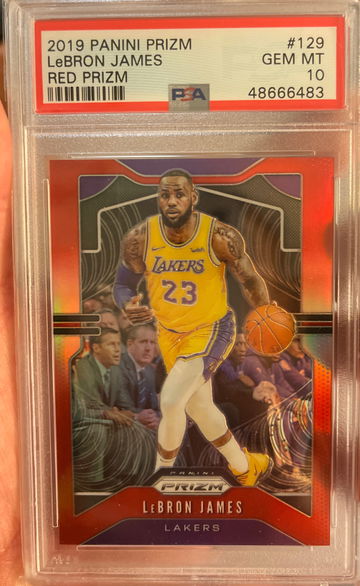 2019 prizm Lebron James red PSA 10 45/299