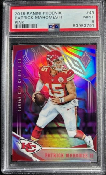 2018 Phoenix Pink /199 Refractor #48 PATRICK MAHOMES II Chiefs PSA 9 Mint Pop 6
