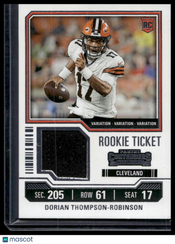 2023 Panini Contenders Dorian Thompson-Robinson #TS10V Rookie Ticket Swatches Variations