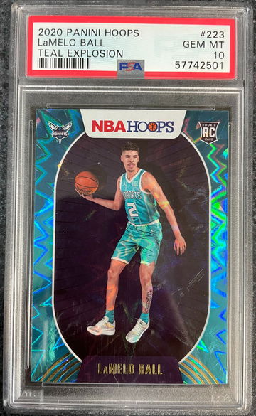 2020 Lamelo Ball Panini Hoops RC Teal Explosion PSA 10 Gem Mint