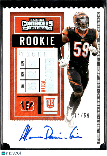 Akeem Davis-Gaither 2020 Panini Contenders Football RC Auto /59 Cincinnati Bengals