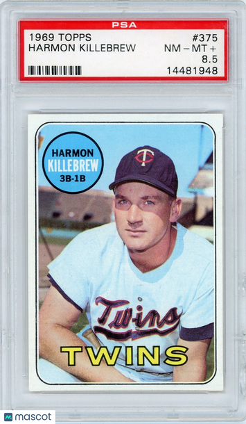 1969 Topps Harmon Killebrew #375 PSA 8.5