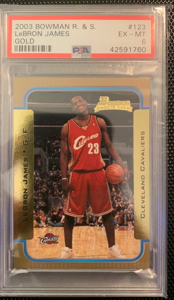 2003 Bowman R&S LEBRON JAMES Gold #123 PSA 6