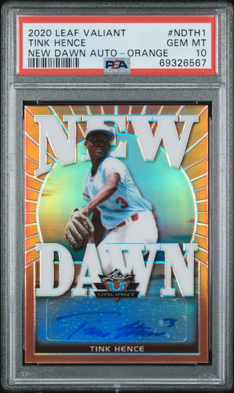 Tink Hence - 2020 Leaf Valliant New Dawn Orange - 22/75 -  NDTH1  -  PSA 10
