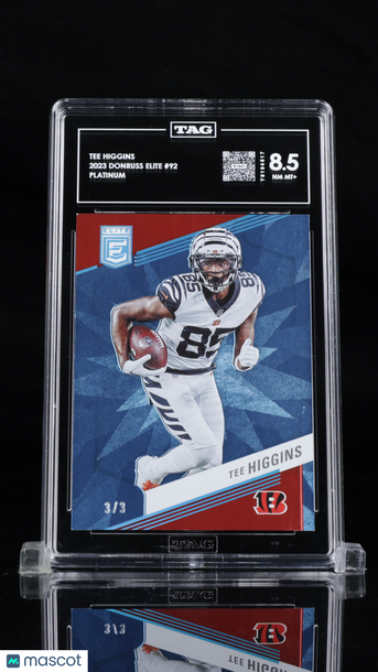 2023 Donruss Elite Tee Higgins #92 Platinum /3 Short Print TAG 8.5