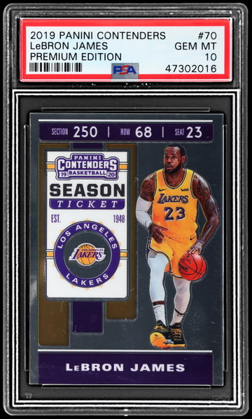 2019 Panini Contenders Lebron James Premium Edition Season Ticket PSA 10