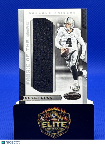 2016 Panini Certified Derek Carr #68 Fabric of the Game SN MEM