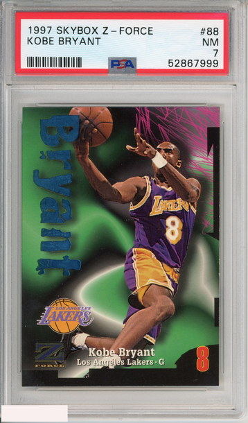 1997 SKYBOX Z-FORCE KOBE BRYANT #88 HOF LOS ANGELES LAKERS PSA 7 NM