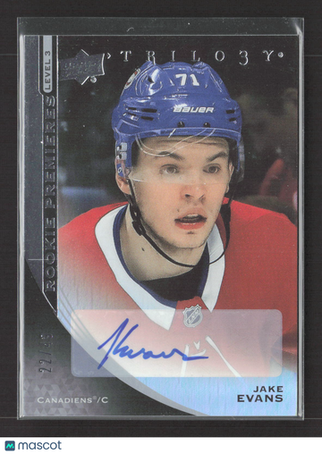 2020 Upper Deck Trilogy Rookie Premieres Jake Evans #129 Level 3 /49