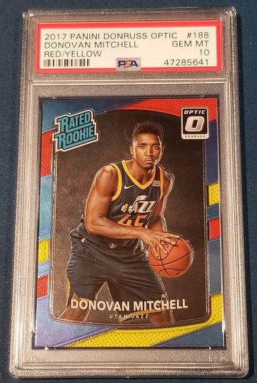 Donovan Mitchell Donruss Optic Red Yellow #188