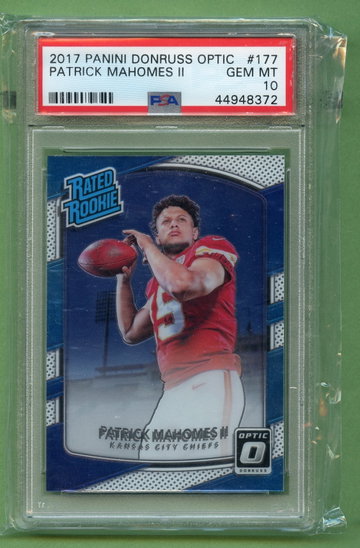 PATRICK MAHOMES 2017 Panini Donruss Optic Rookie #177 PSA 10 GEM MINT X8372