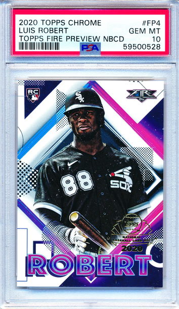 2020 Topps Chrome Fire Preview #FP4 Luis Robert Rookie PSA 10