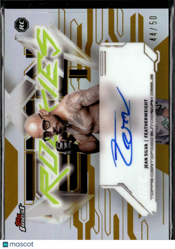 2025 Topps Finest UFC Finest Rookies Jean Silva #FRA-JS Gold Refractor /50 RC