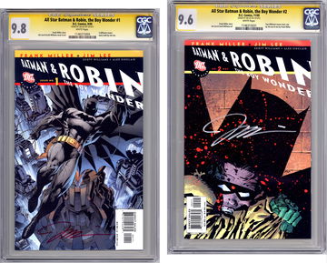 ALL STAR BATMAN & ROBIN #1-2 CGC-SS 9.8-9.6 SIG JIM LEE BATMAN CVR + MILLER VAR 2005