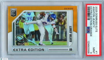 2025 Panini Donruss Elite Ashton Jeanty #1 Orange Parallel/Variety Rookie Insert PSA 9
