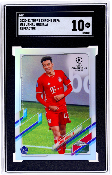 2020 Topps Chrome UEFA Jamal Musiala #81 Refractor SGC 10 RC