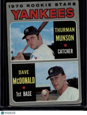 1970 Topps Thurman Munson Dave McDonald #189