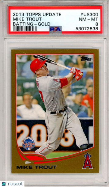 2013 Topps Update Mike Trout #US300 Batting Gold PSA 8
