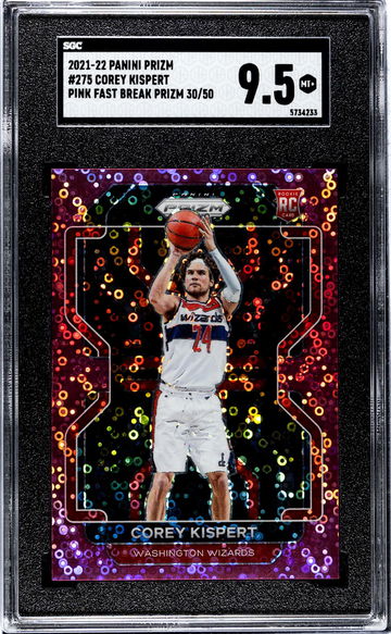 2021 Panini Prizm Pink Fast Break Corey Kispert #275 RC /50 SGC 9.5