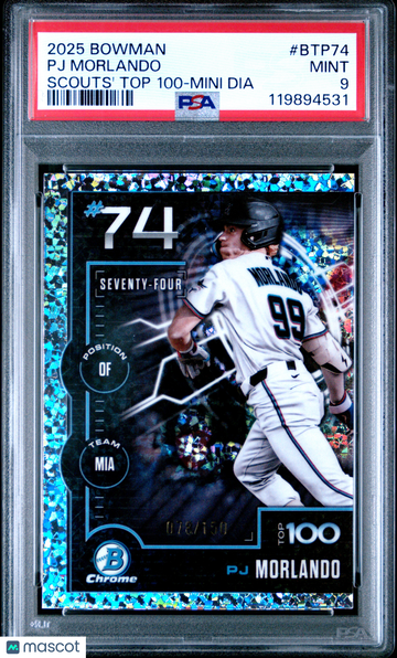 2025 Bowman Scouts' Top 100 PJ Morlando #BTP74 Mini Dia /150 PSA 9