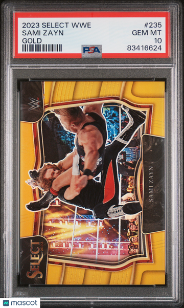 2023 Panini Select WWE Sami Zayn #235 Gold Prizm PSA 10