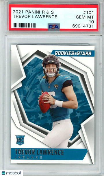 2021 Panini Rookies & Stars Trevor Lawrence #101 Rookie PSA 10