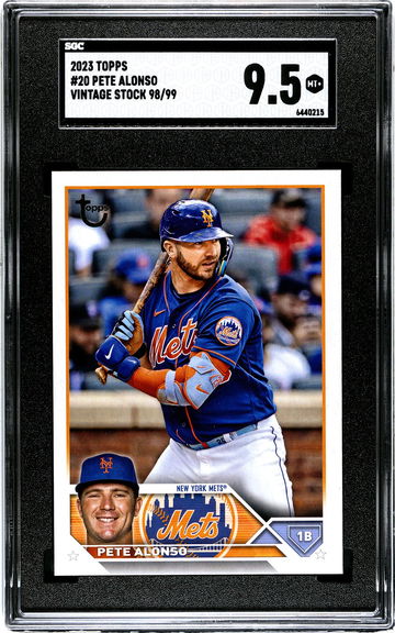 2023 Topps #20 Pete Alonso New York Mets Vintage Stock #98/99 SGC 9.5