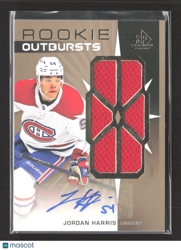 2023 Upper Deck SP Game Used Rookie Outbursts Jordan Harris #RO-JH Memorabilia Jersey