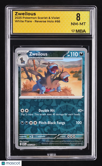 2025 Pokemon Scarlet & Violet White Flare Zweilous Reverse Holo MBA 8 #66