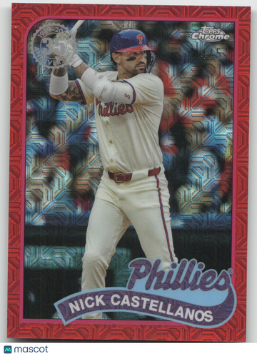 2024 Topps Chrome Silver Pack Mojo Refractor Nick Castellanos #T89CU-58 Red /5