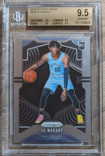 2019-20 Panini Prizm Ja Morant BGS 9.5 Gem Mint+ Rookie Card #249