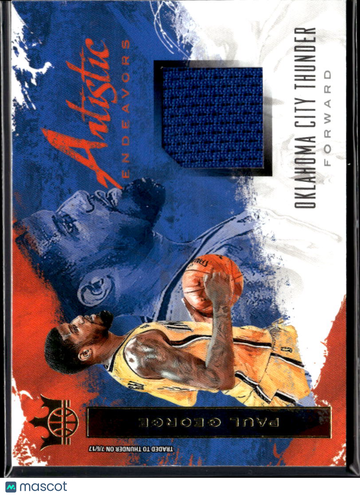 Paul George 2017 Panini Court Kings Artistic Endeavors Game-worn material Oklahoma City Thunder