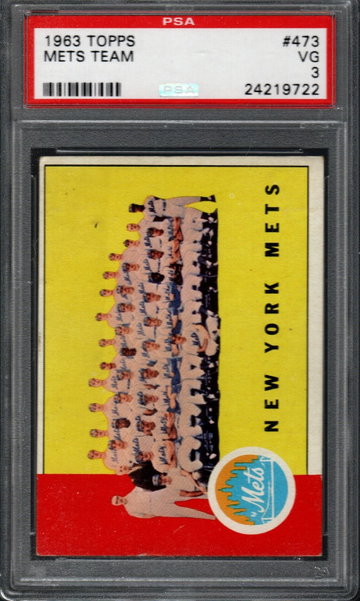 1963 Topps #473 Mets Team - PSA 3 VG
