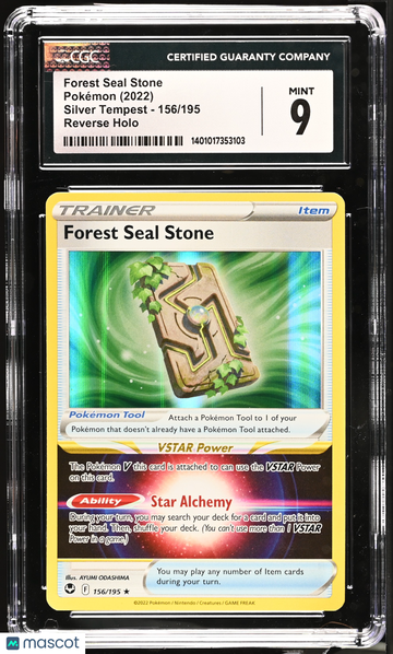 2022 Pokémon Silver Tempest Forest Seal Stone #156/195 Reverse Holo CGC 9