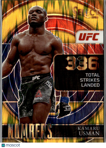 Kamaru Usman 2022 Panini Select Prizm Numbers Gold /10