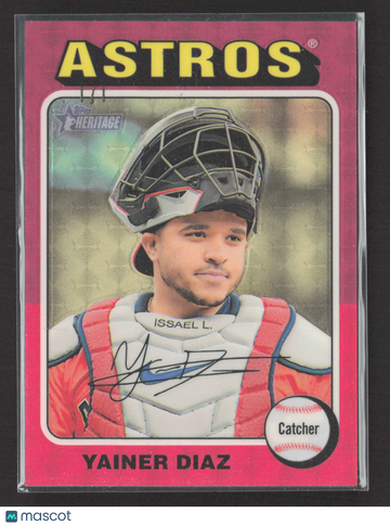 2024 Topps Heritage Yainer Diaz #512 Chrome Pink Refractor