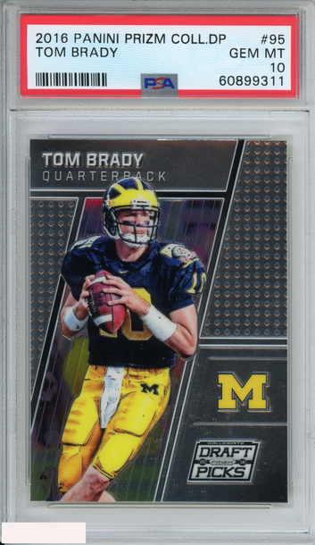 2016 PANINI PRIZM COLLEGIATE DRAFT PICKS TOM BRADY #95 MICHIGAN PSA 10 GEM MT
