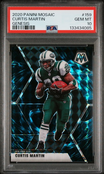 2020 Panini Mosaic Genesis Mosaic Curtis Martin #159 PSA 10