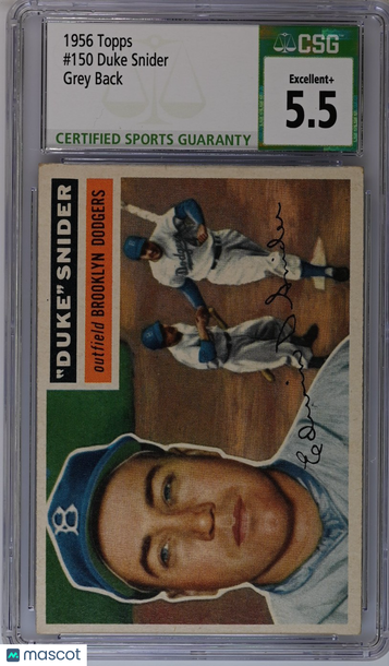 1956 Topps Duke Snider #150 Gray Back CGC 5.5