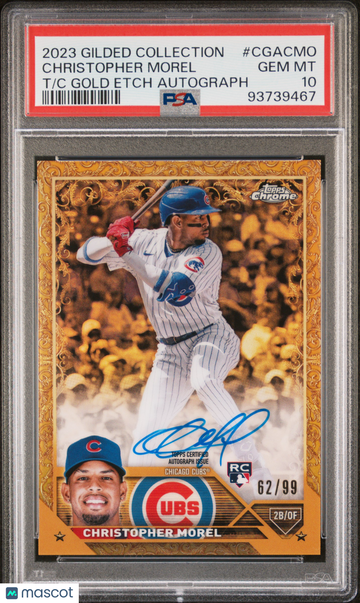 2023 Topps Gilded Collection Topps Chrome Gold Etch Autographs Christopher Morel #CGACMO PSA 10